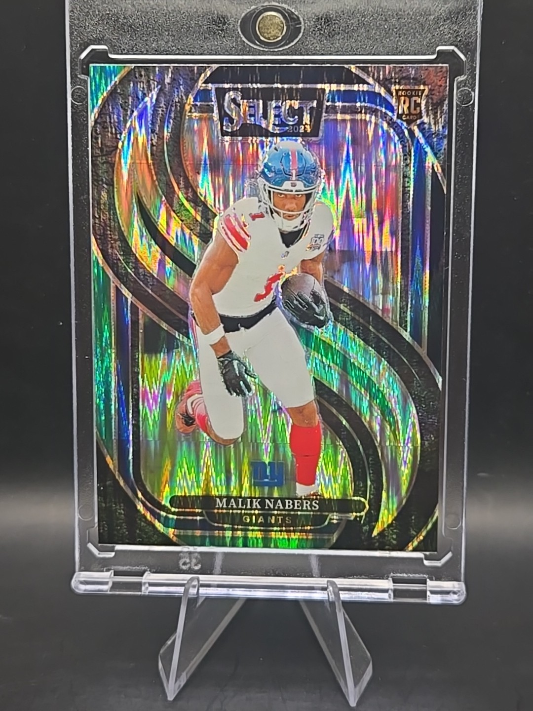 2024 Panini Select  Premier Level Malik Nabers #116 Black & Green Shock Prizm RC