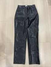 Aritzia Wilfred Faux Leather Pants Women Sz 6 Straight Leg High Waisted Black