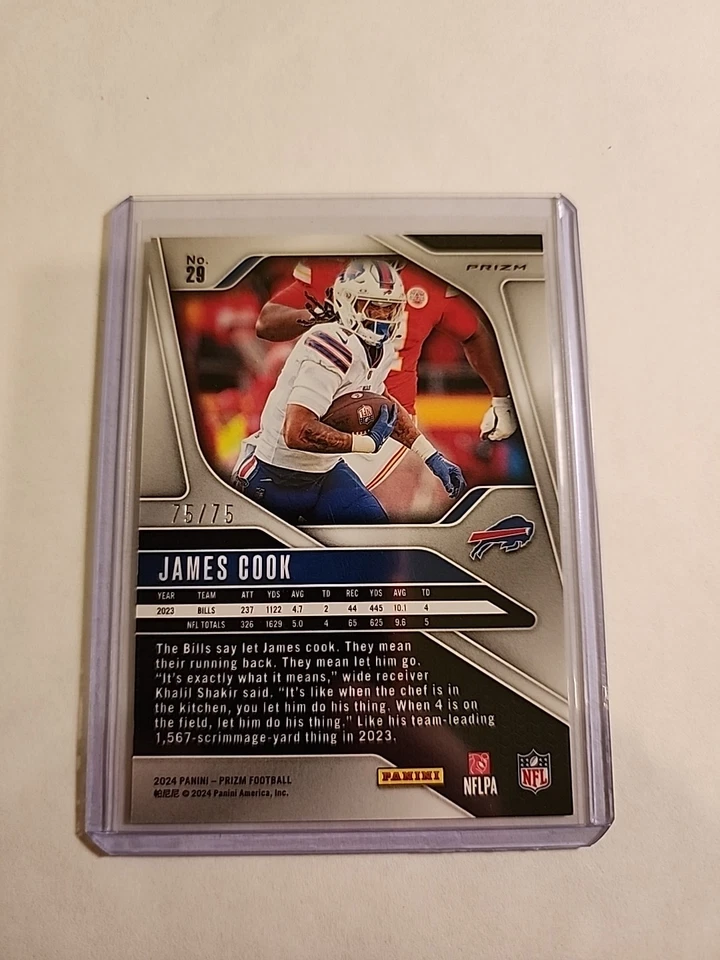 2024 Panini Prizm - James Cook #29 Green Scope Prizm /75 - Image 2 of 3