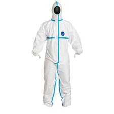 DUPONT TY198TWHSM0025PI Hooded Coveralls,S,Wht,Tyvek R 600,PK25 49JU50