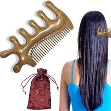 Wooden Massage Comb, Sandalwood Head Scalp ToolNo Static Wide Tooth...