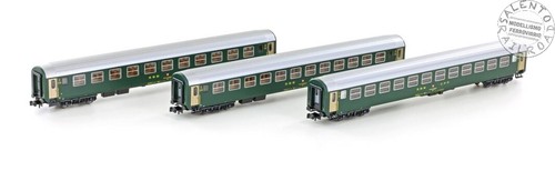 KATO 23011 - N 1:150 - Satz Von 3 Reisezugwagen SBB Livree Grün E Beleuchtat | Zustand: Neu