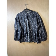 ICHI Antiquit s Women's Linen Floral Button Up Shirt Long Sleeve