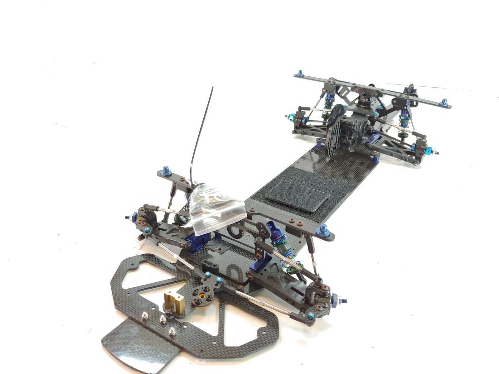 RARE CUSTOM WORKS PATRIOT 1/10 2WD CARBON FIBER RC DRAG CAR ROLLER SLIDER CHASSI