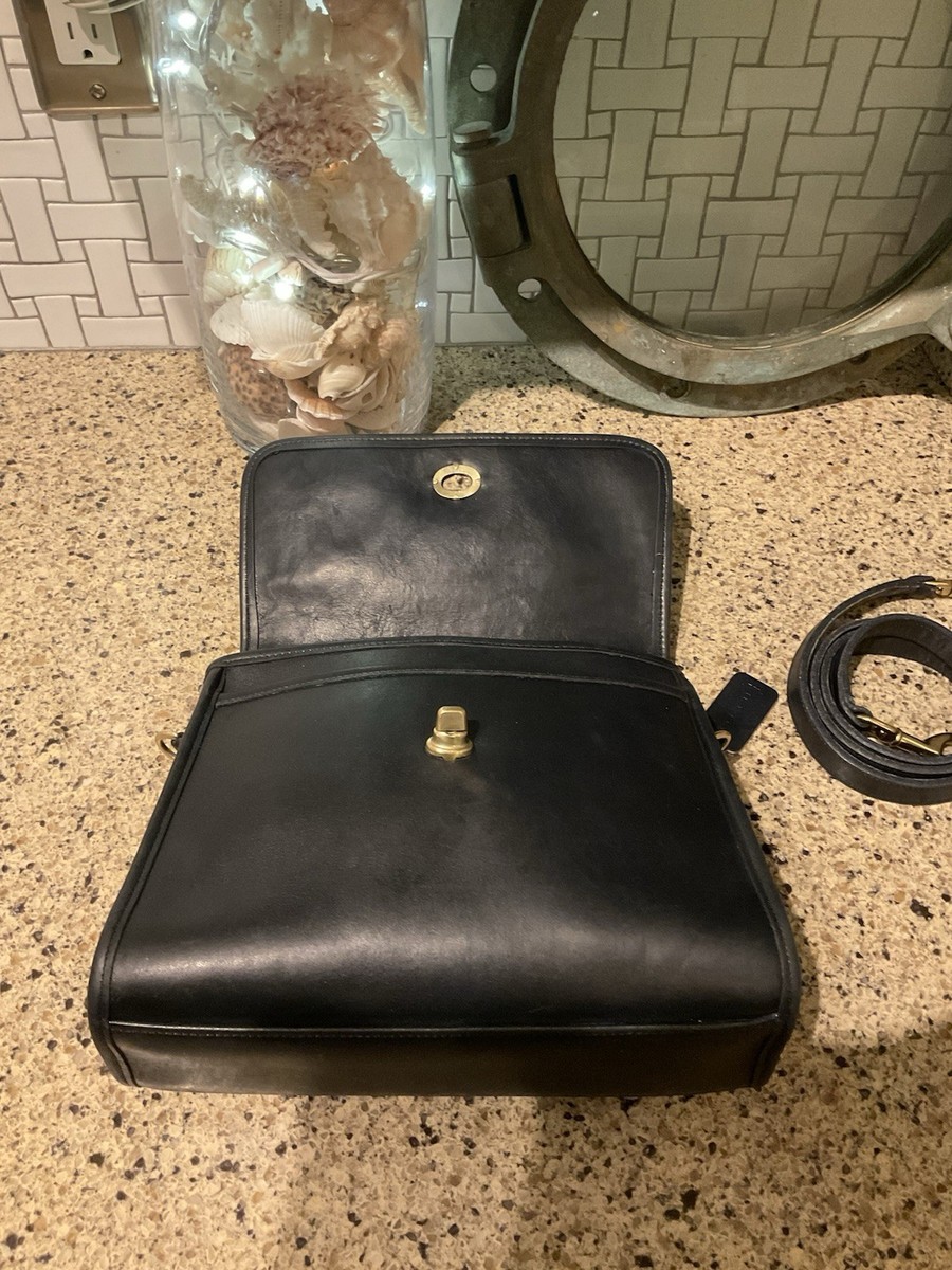 Coach Vintage Court Bag Glovetanned Leather 9870 Navy Blue | eBay