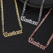 Custom Name Pendant Necklace for Women/Men Cuban Link Chain Fashion Jewelry Gift