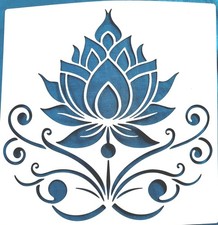 Large Mandala Lotus Flower Painting Stencil - 8x8" Boho Hippie Art Craft Stencil