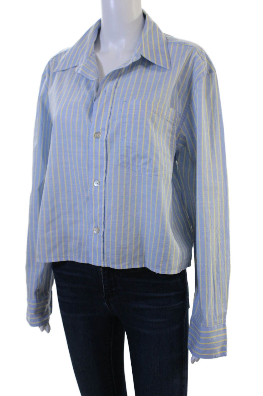 Amo Women Basic Striped Collared Button-Up Long S… - image 2