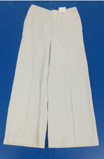 M&S Women's Trousers Ivory Cosy Ribbed Pintuck Elastic Waist Pockets New