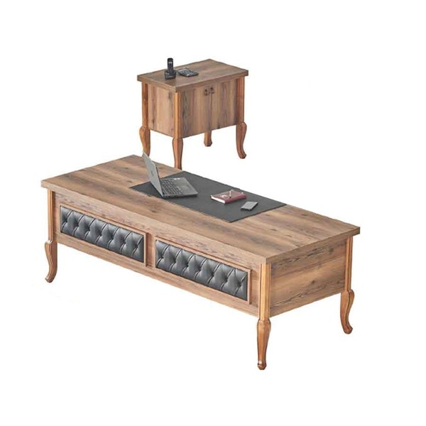 Schreibtisch Kommode Stauraum Braun Klassisch NatüRlich Arbeitszimmer-Set-image