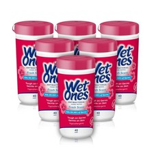 Wet Ones Antibacterial Hand Wipes Fresh Scent 40 Count 6 Pack Hypoallergenic