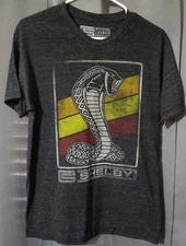 Fifth Sun Ford Mustang Shelby Cobra Tee Dark Gray Cotton Snake Logo Print Size M