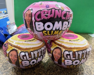 3X Nichole Jacklyne Glitter Bomb! Slime (2) & Crunch Bomb! Slime + Mix-ins NEW