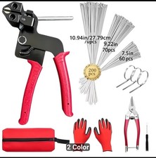 155stainless Steel Zip Ties Plus Gun Gloves And Trim Tool. A Comple Package