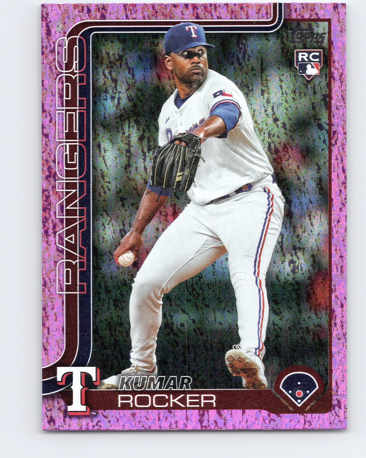 2025 Topps #408 Kumar Rocker Pink Holo Foil Rookie Texas Rangers