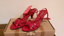 Kaleidoscope Red Gloss Peep Toe Strappy Sandals / Shoes - UK 5 - Boxed