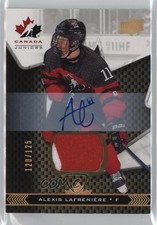 2018 Team Canada Juniors Premium Swatch 120/125 Alexis Lafreniere #25 Auto 4f5