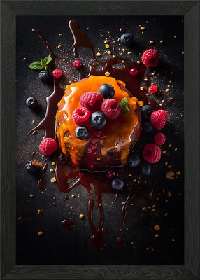 Gerahmtes Wandbild Poster Leinwanddruck Bild buntes Obst Dessert