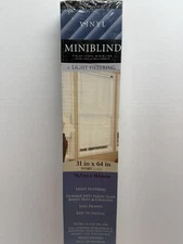 Vinyl Light Filtering Mini Blinds 31X64 Inch, 1 Inch Slat Ivory Color