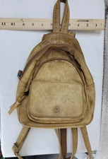 Mossimo Supply Y2K 2000s Mini Backpack Brown Faux Leather Adjustable Zip Up