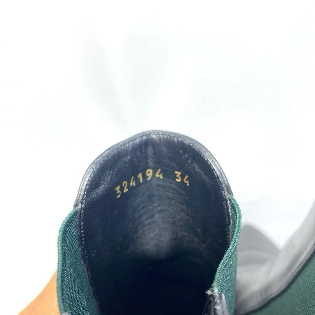 Gucci Side Gore Boots Black X Green Leather Size 34 US About4 For Women thumbnail 7