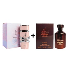 2pc Bundle: Lattafa Yara & Al-Rehab French Coffee 3.4oz (100) EDP Spray Set