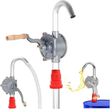 55 Gallon Aluminum Rotary Hand Barrel Pump - Heavy-Duty Hand Pump Fits 5 to 55 G