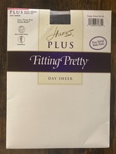 HANES PLUS Fitting Pretty Day Sheer Pantyhose Barely Black 00P24 Sz 3 Plus