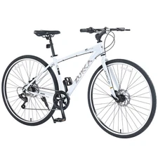 700c Road Hybrid Bike Shimano 7-Speed,Aluminum Frame,Disc Brakes,City Bicycle