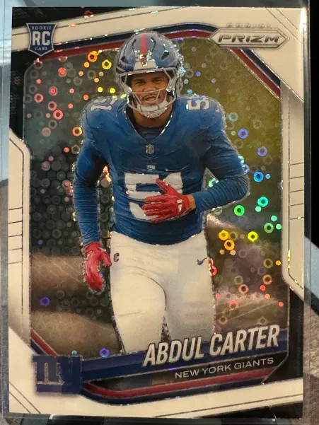 2025 Panini Prizm Football Abdul Carter RC Rookie White Disco NY Giants #394