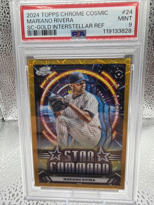 2024 Topps Chrome Cosmic PSA 9Mariano Rivera Star Command Orange Galactic /50