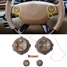 For Benz W221 S 2006-2009 Multi-function Steering Wheel Push Button Cover-Brown