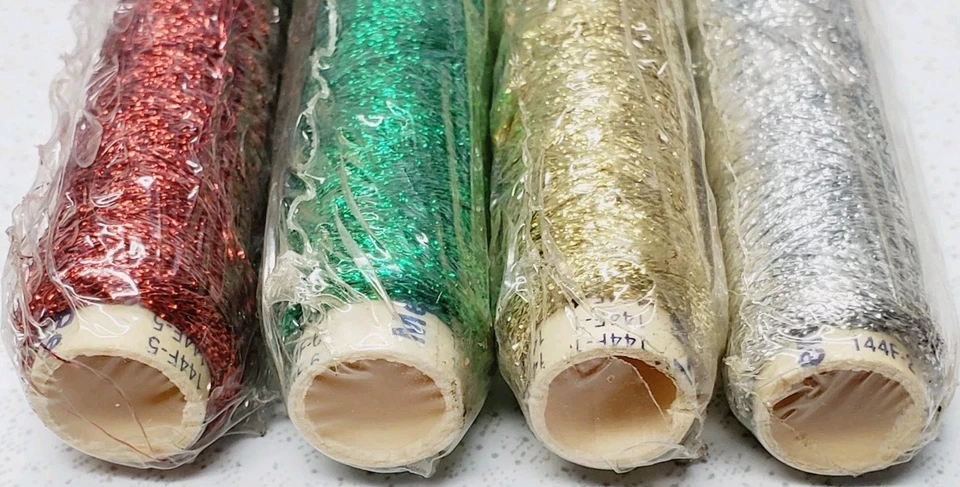 Rhode Island Textiles (YLI) Metallic Ribbon Floss Lot of 4 CHRISTMAS COLORS (1) - Image 2 of 4