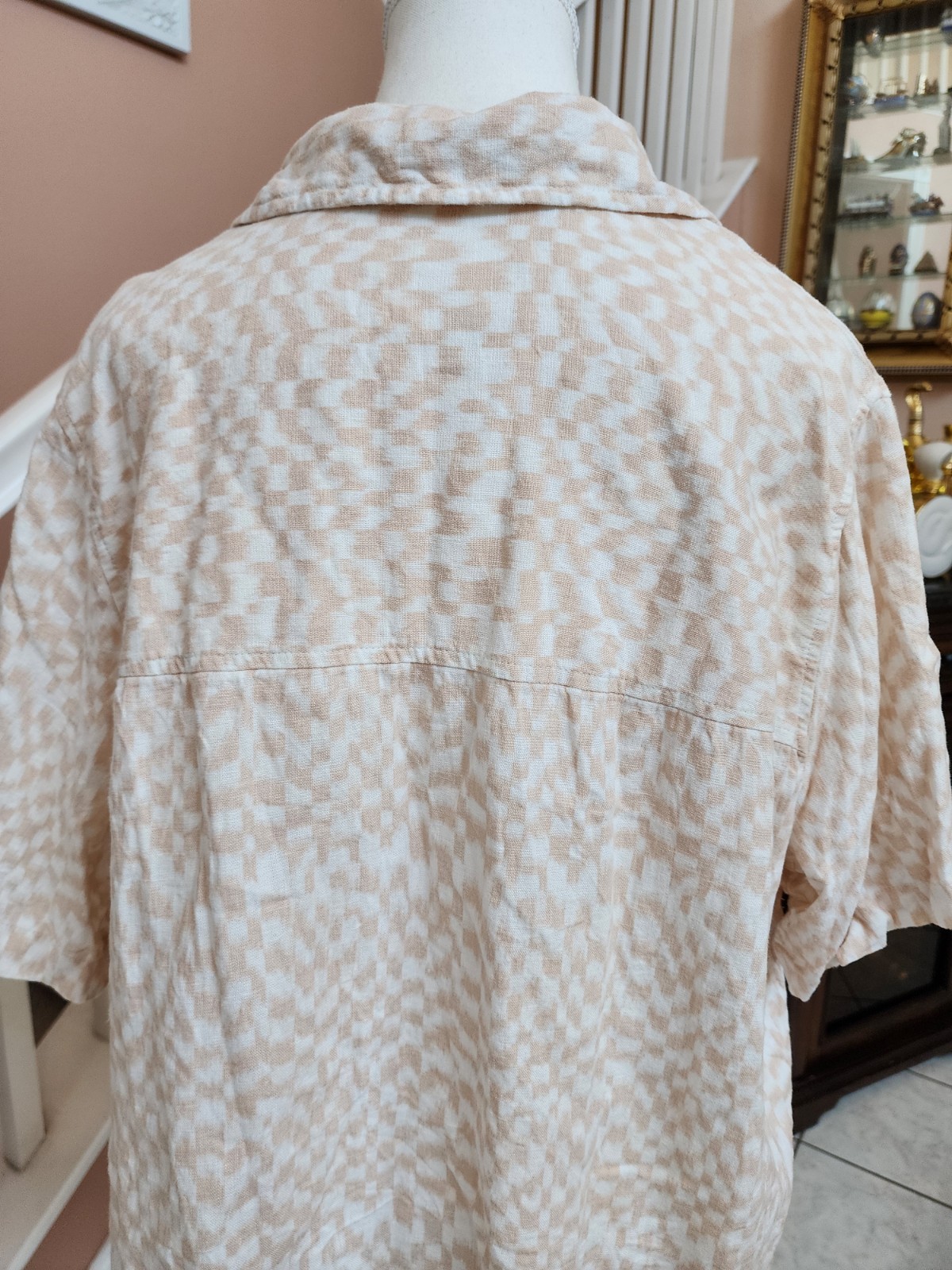 UNIVERSAL THREAD Beige White Button Front Short S… - image 9