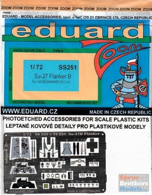 EDUSS251 1:72 Eduard Zoom Color PE - Su-27 Flanker B (HAS/REV kit)