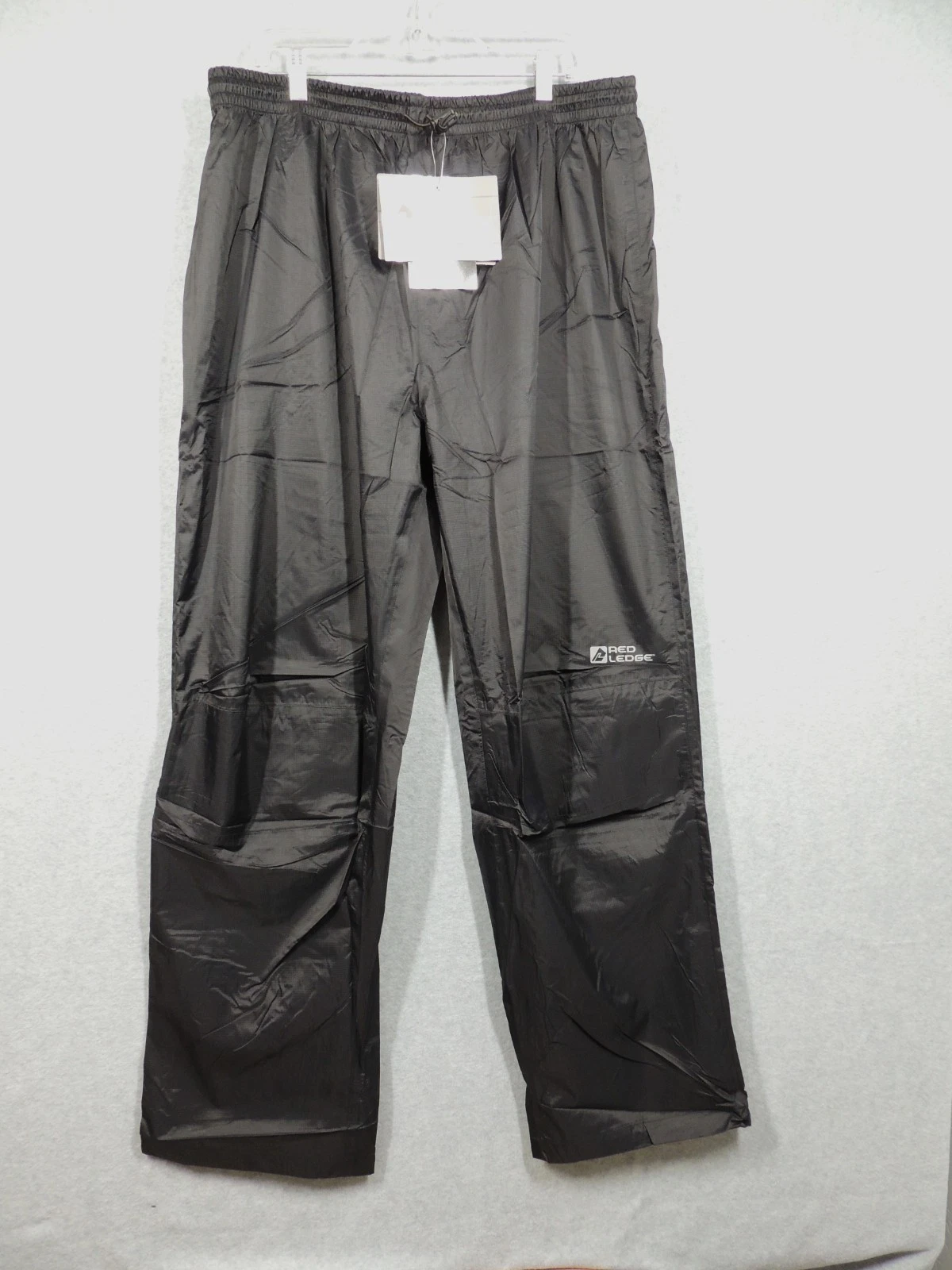 Red Ledge Men’s Waterproof Rain Pants Black Nylon Outdoor Drawstring 2XL NWT