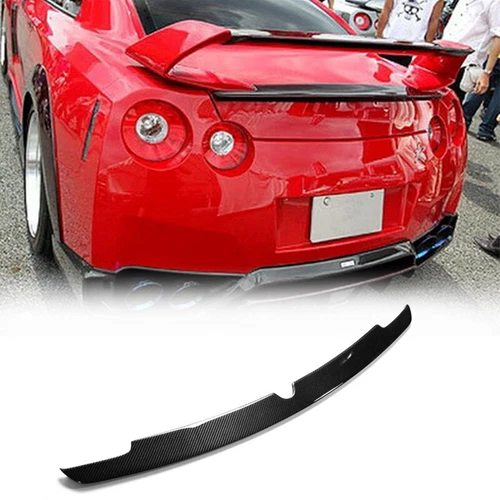 For Nissan GTR R35 2009-2016 Real Carbon Fiber Rear Trunk Spoiler Wing Lip  - Picture 1 of 8
