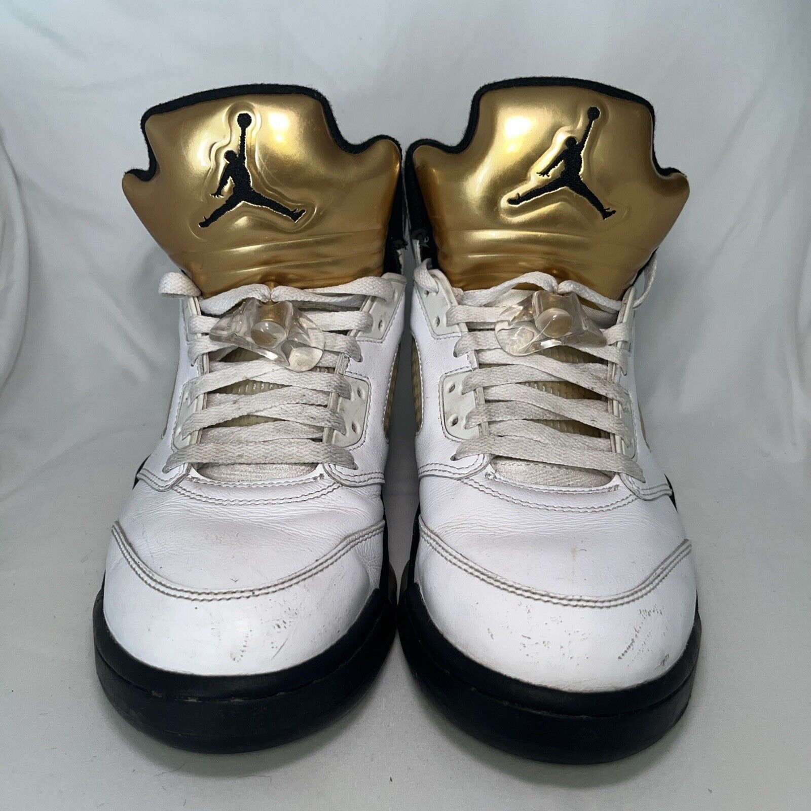 Nike Air Jordan 5 Retro Olympic Gold Coin OG V White Size 10.5 136027-133