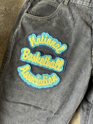 JEFF HAMILTON NBA ワッペンデニム 36 デニムジーンズ 刺繍 JEFF HAMILTON NBA ワッペンデニム 36 デニムジーンズ 刺繍