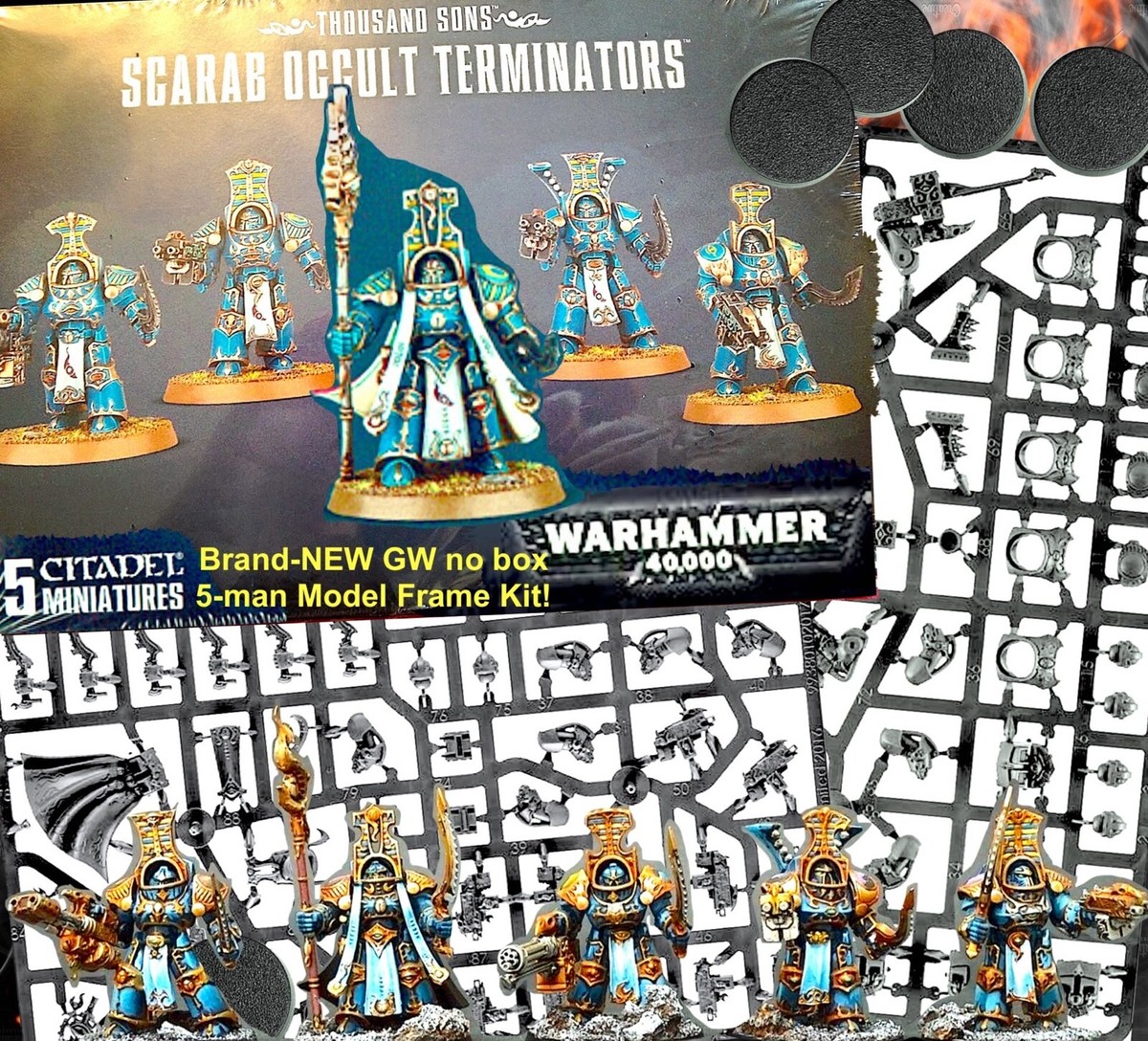 ゲームキャラクター WARHAMMER 40k Scarab Terminators 5 Games Workshop Warhammer 40,000 Thousand Sons Scarab Occult