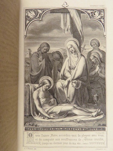 1856 STUNNING Fine Binding Catholic Romain Parishioner | Liturgy Bible Art - Picture 21 of 24