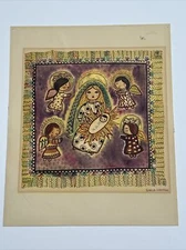 GISELLA LOEFFLER PAINTING 1940'S LISTED FAMOUS MID CENTURY ANGELS ICONIC RARE