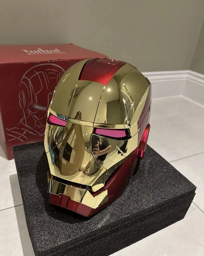 Autoking Iron Man Gold MK5 Helmet Electronic Voice Activated Open&Close Mask New - Picture 2 of 12
