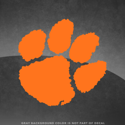 Clemson Tigers Paw Vinyl Decal Sticker - 4'' and Up - More Colors