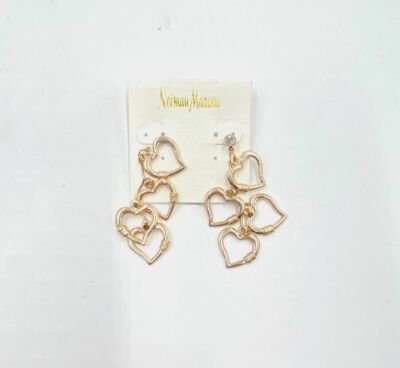 $30 Neiman Marcus Women's Gold Open Heart Drop Earrings