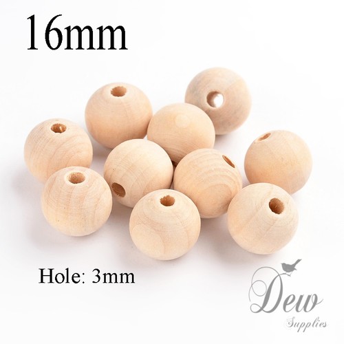 100x 16mm Round Wood Bead Natural Unpainted Wooden Beads Ball Spacer BULK - 第 1/1 張圖片