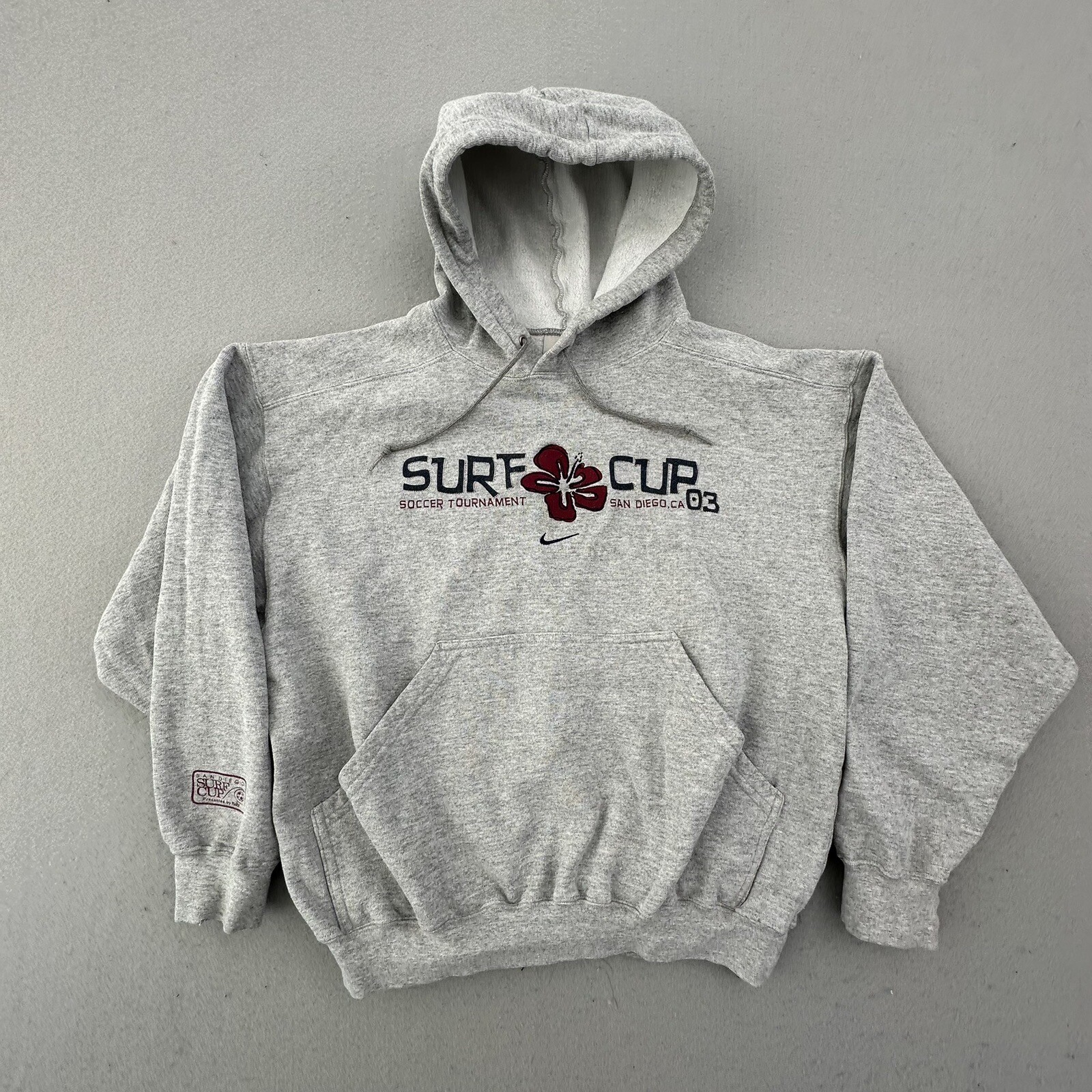 Nike Hoodie Mens Small Gray Center Check Surf Cup San Diego Pullover