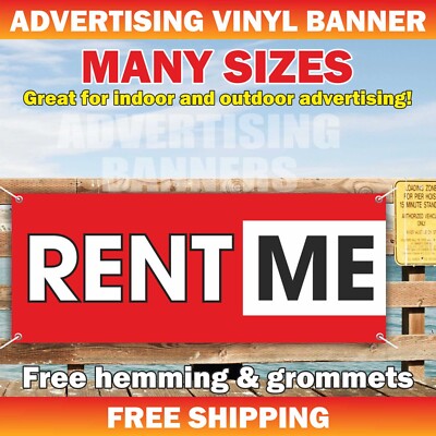 RENT ME Advertising Banner Vinyl Sign Storage Space Office Room Realtor House