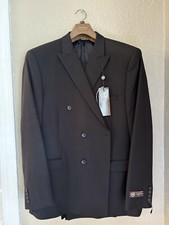 BRAND NEW  Caravelli Black 2-Piece Men  s Suit, Size 48R 43W
