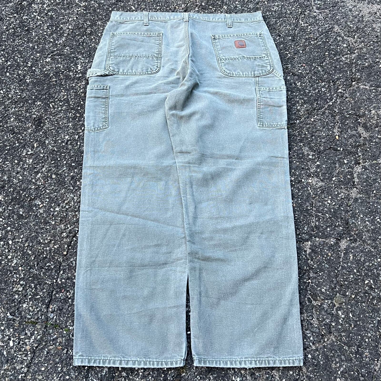 Vintage y2k mos green carhartt work wear carpenter pants